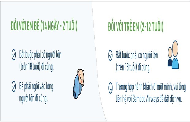 Điều kiện đặt vé máy bay Bamboo Airways cho trẻ em