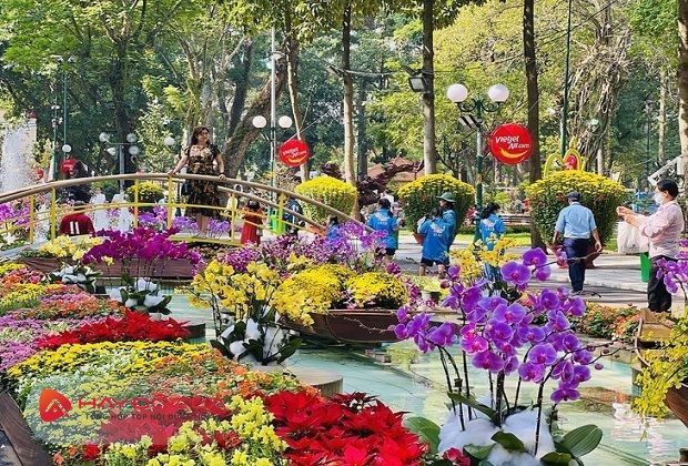 chợ hoa tết 2024 tphcm - hội hoa công viên tao đàn