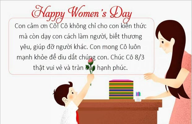 Lời chúc ngày quốc tế phụ nữ gửi đến cô giáo