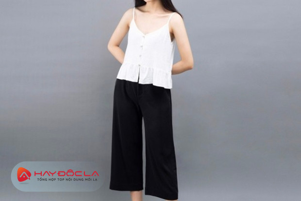 trang phục du lịch Phú Quốc - áo hai dây + quần cullottes