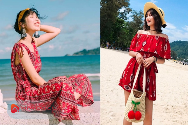 trang phục du lịch Phú Quốc - jumpsuit họa tiết
