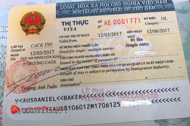 Các loại visa Việt Nam - Visa DL