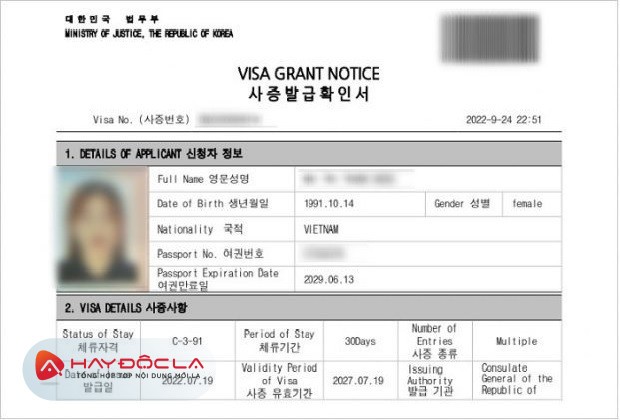 dịch vụ xin visa multiple hàn quốc - thông tin