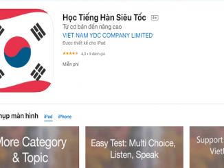 Học tiếng Hàn siêu tốc là một ứng dụng học tiếng Hàn trên iPhone