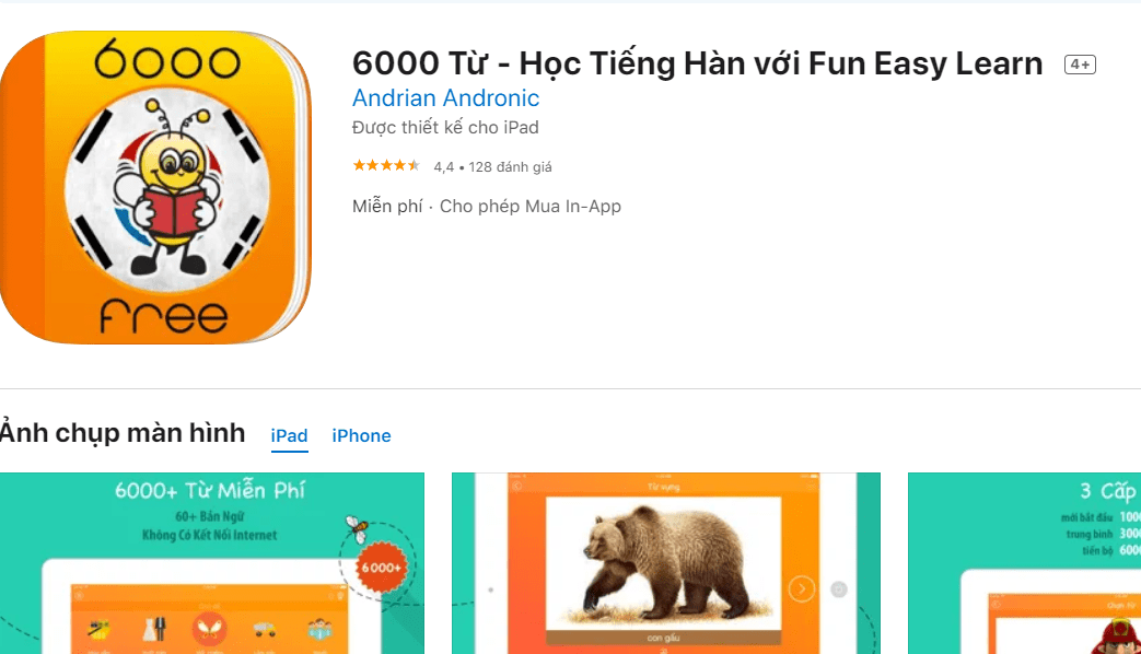  FUN EASY LEARN là một ứng dụng học tiếng Hàn trên iPhone