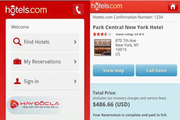 website đặt phòng khách sạn, - HOTELS.COM