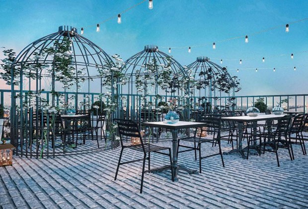 quán cà phê lãng mạn ở Hà Nội dạng rooftop