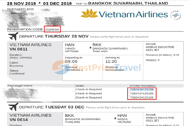 cách kiểm tra code vé máy bay Vietnam Airline nhanh nhất