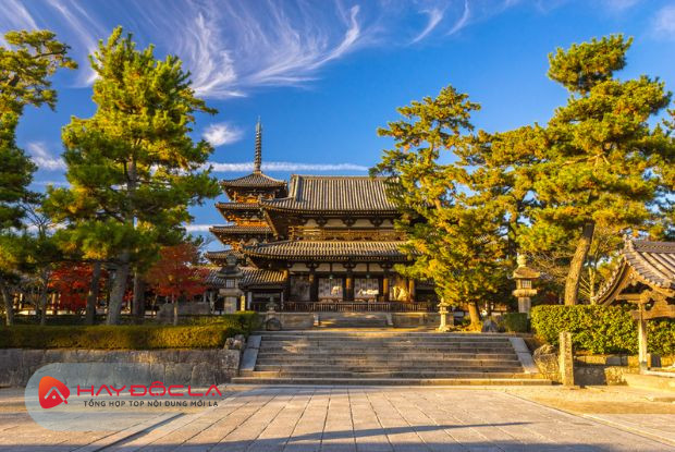 Chùa Horyuji là địa điểm du lịch Nhật Bản