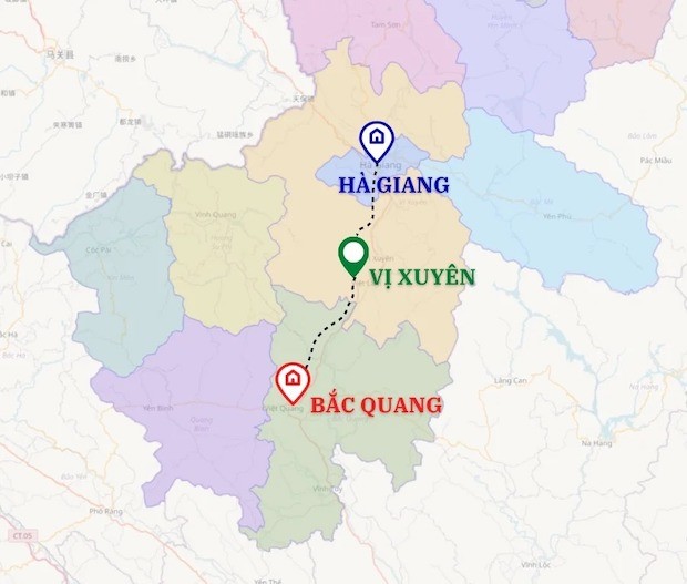 bản đồ các điểm du lịch hà giang - Cung đường Hà Giang – Vị Xuyên – Bắc Quang