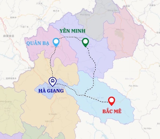 bản đồ các điểm du lịch hà giang - Cung đường Hà Giang – Quản Bạ – Yên Minh – Bắc Mê