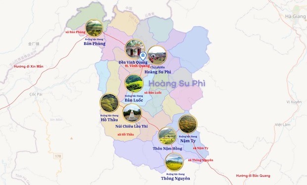 bản đồ các điểm du lịch hà giang-Bản đồ Hà Giang – huyện Hoàng Su Phì