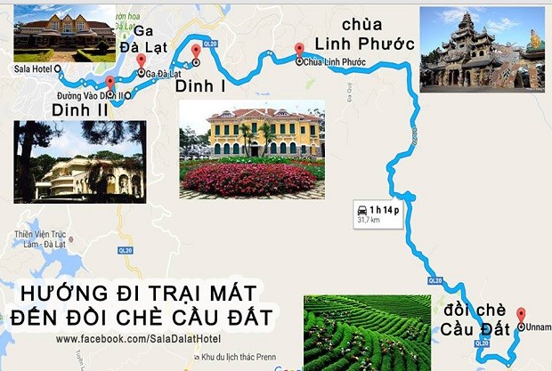 bản đồ du lịch đà lạt - Tuyến đường Trại Mát