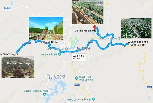 bản đồ du lịch đà lạt - Tuyến đường đèo Tà Nung