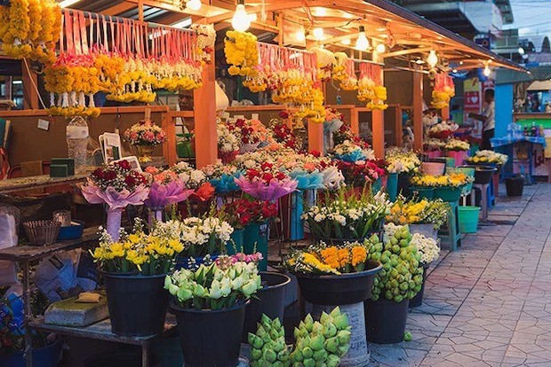 tour thái lan 5 ngày 4 đêm từ tp hcm - chợ hoa Pak Klong 