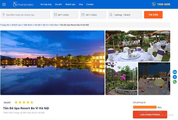Tản Đà Spa Resort Ba Vì Hà Nội - Vietnam Booking