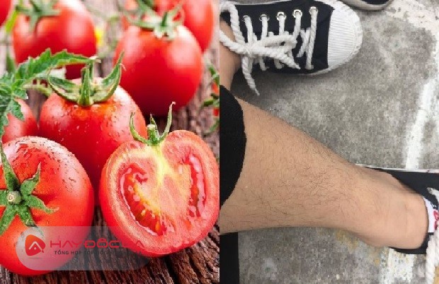 cách tẩy lông tay không mọc lại với cà chua