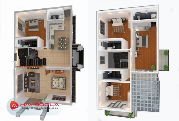 bản vẽ nhà 2 tầng 3d - bản vẽ nhà 2 tầng 3D mái Nhật