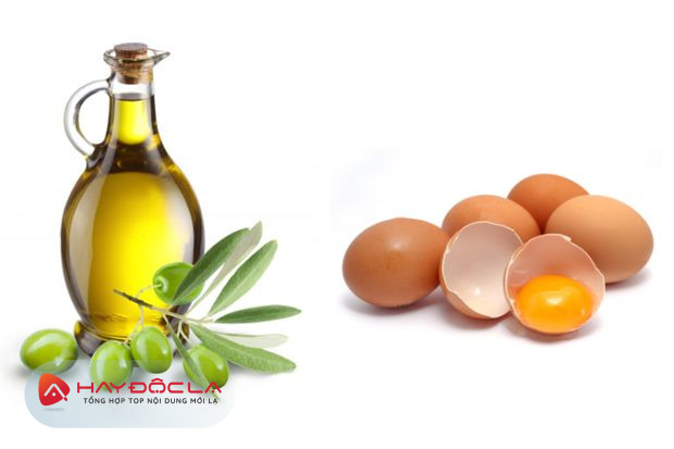 cách để tóc mái đẹp - Trứng gà và dầu oliu