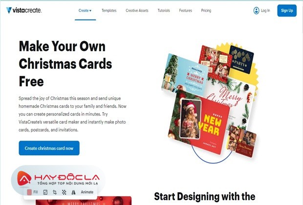 trang web tạo thiệp Noel online - Vista